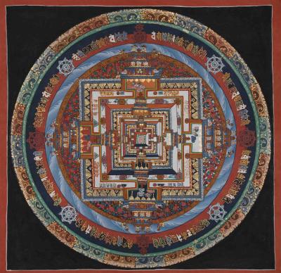 Vintage Kalachakra Mandala | Tibetan Thangka Painting | Vintage Himalayan Art